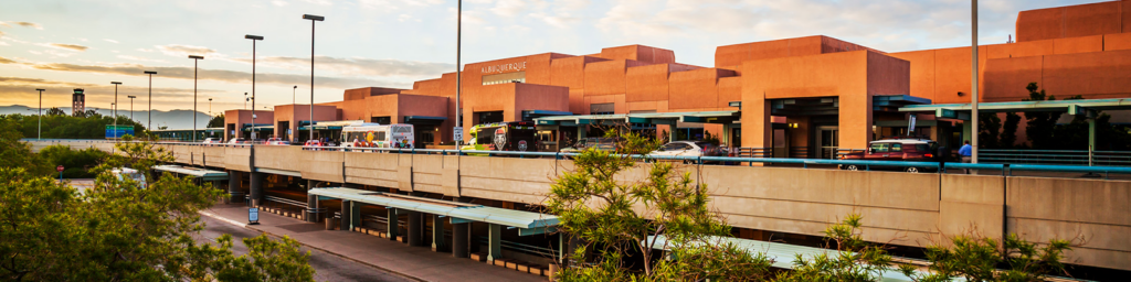 Wide shot of the Albuquerque Airport drop off location